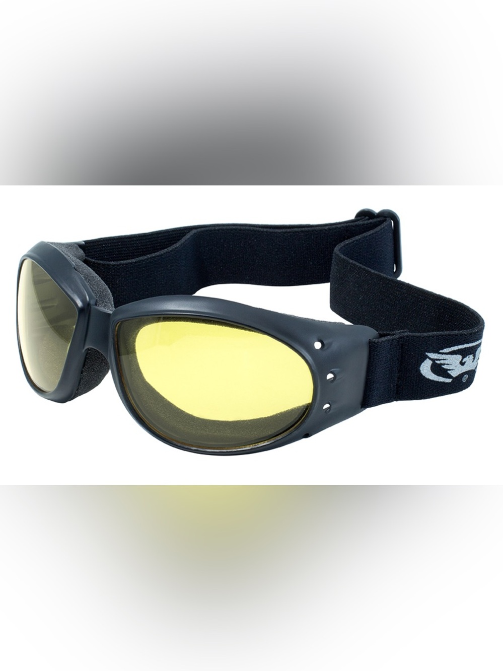 Yellow Lens Tactical Motorcycle Goggles - Black Frame / Burning Man